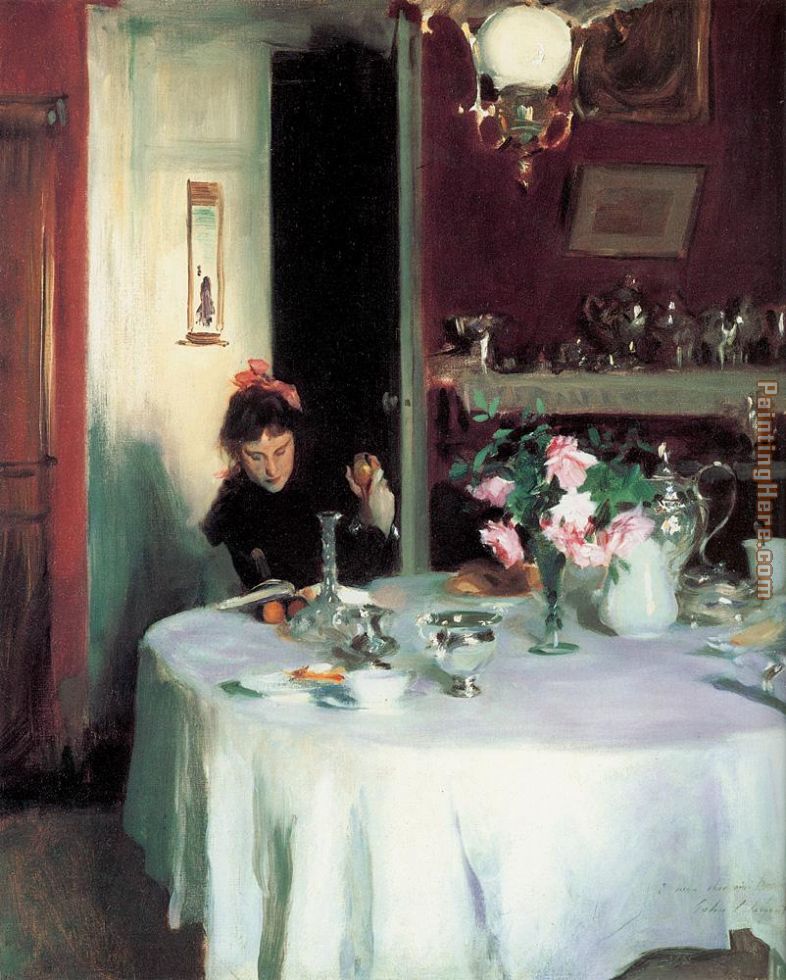 The Breakfast Table painting - John Singer Sargent The Breakfast Table art painting